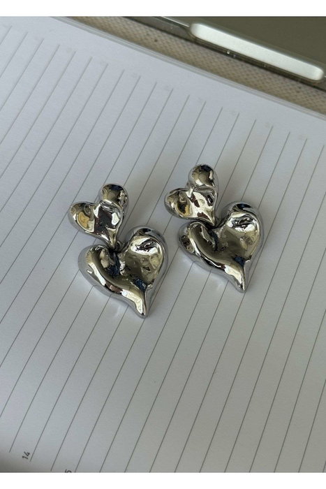 Heliophilia Silver KPEGMSA1973 Pendientes de Latón Plateado con Gancho de Pez, 4 cm